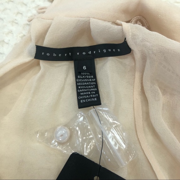Robert Rodriguez Cream Silk Top‎ Sz. 6 - Picture 4 of 4